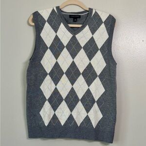 Men’s V-Neck Argyle Banana Republic Sweater Vest Size Medium